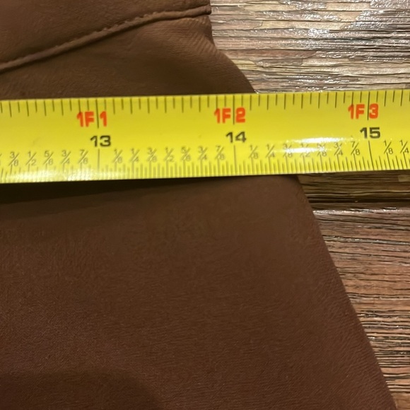 Vintage Ann Taylor 6 High-Rise Brown Silk Tailored Women’s Pants - Picture 4 of 7